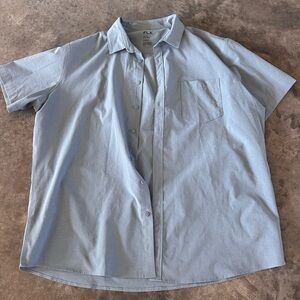 FLX Men's Casual Light Blue Button Down Shirt